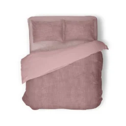 Eleganzzz Dekbedovertrek Teddy Rib Fleece - old rose 200x200/220cm| Discount