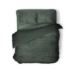 Eleganzzz Dekbedovertrek Teddy Pluche - bottle green 200x200/220cm| Sale