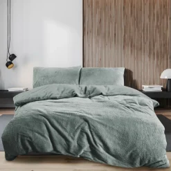 Eleganzzz Dekbedovertrek Teddy Pluche - jade 200x200/220cm| Best