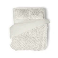 Eleganzzz Dekbedovertrek Jacquard Rabbit Fur - off white 240x200/220cm< Slapen