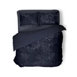 Eleganzzz Dekbedovertrek Crushed Velvet - royale blue 200x200/220cm| Sale