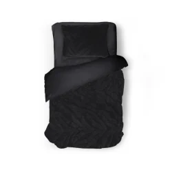 Eleganzzz Dekbedovertrek Jacquard Rabbit Fur - black 140x200/220cm| Outlet