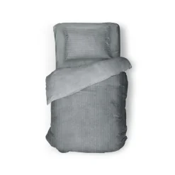 Eleganzzz Dekbedovertrek Teddy Rib Fleece - dark grey 140x200/220cm< Slapen