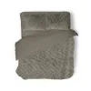 Eleganzzz Dekbedovertrek Jacquard Rabbit Fur - taupe grey 200x200/220cm| Discount