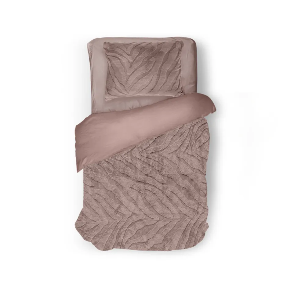 Eleganzzz Dekbedovertrek Jacquard Rabbit Fur - pink 140x200/220cm| Clearance