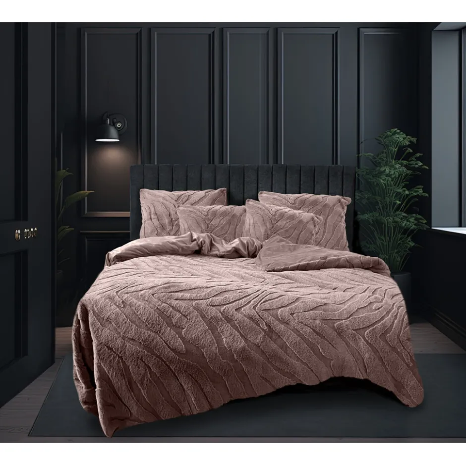 Eleganzzz Dekbedovertrek Jacquard Rabbit Fur - pink 140x200/220cm| Clearance