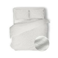 Eleganzzz Dekbedovertrek Micro Mink Leopard - off white 200x200/220cm< Slapen