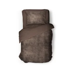 Eleganzzz Dekbedovertrek Flanel Fleece - brown 140x200/220cm| New