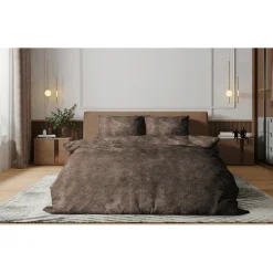 Eleganzzz Dekbedovertrek Flanel Fleece - brown 140x200/220cm| New