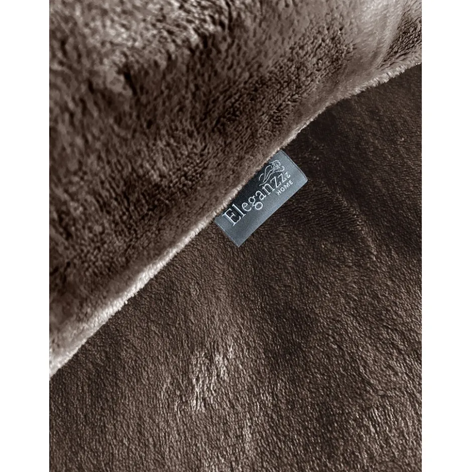 Eleganzzz Dekbedovertrek Flanel Fleece - brown 140x200/220cm| New