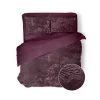 Eleganzzz Dekbedovertrek 3D Embossed Velvet Wave - bordeaux 200x200/220cm| Sale