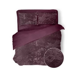 Eleganzzz Dekbedovertrek 3D Embossed Velvet Wave - bordeaux 200x200/220cm| Sale