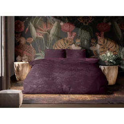 Eleganzzz Dekbedovertrek 3D Embossed Velvet Wave - bordeaux 200x200/220cm| Sale