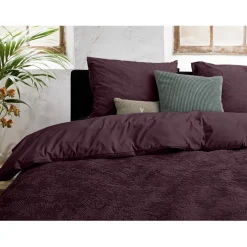 Eleganzzz Dekbedovertrek 3D Embossed Velvet Wave - bordeaux 200x200/220cm| Sale