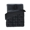Eleganzzz Dekbedovertrek Bubble Pom Pom Rabbit Fur - dark grey 240x200/220cm| Clearance