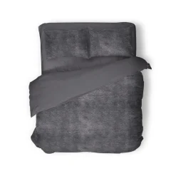 Eleganzzz Dekbedovertrek Flanel Fleece - dark grey 240x200/220cm| Sale