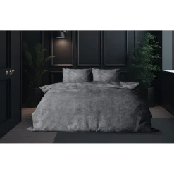 Eleganzzz Dekbedovertrek Flanel Fleece - dark grey 240x200/220cm| Sale