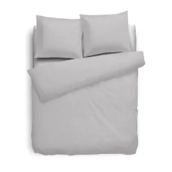 Eleganzzz Dekbedovertrek Flanel Uni - licht grijs 140x200/220cm| New