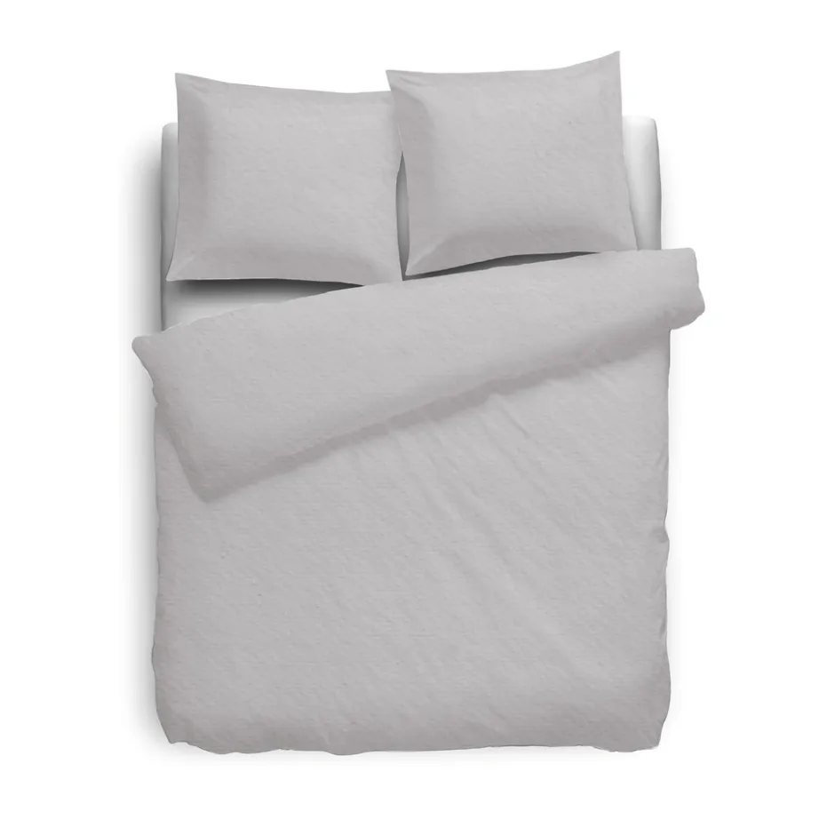 Eleganzzz Dekbedovertrek Flanel Uni - licht grijs 140x200/220cm| New