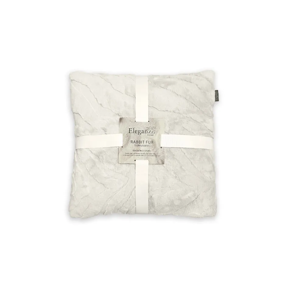 Eleganzzz Jacquard Rabbit Fur Sierkussens Hoofdkussen< Woonaccessoires