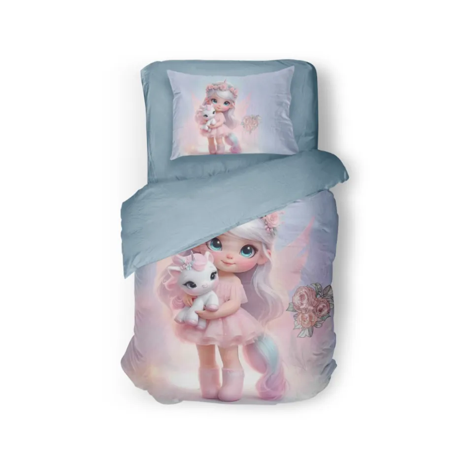 Eleganzzz Kinder Dekbedovertrek Micropercal Princess Nights - multi 140x220/240cm< Slapen