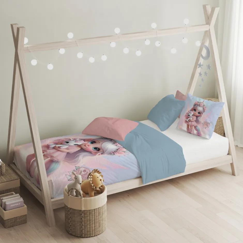 Eleganzzz Kinder Dekbedovertrek Micropercal Princess Nights - multi 140x220/240cm< Slapen