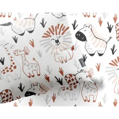 Eleganzzz Kinder Dekbedovertrek Micropercal Animal Crackers - white 140x220/240cm< Slapen