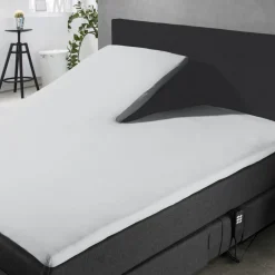 Eleganzzz Splittopper Hoeslaken Perkal Katoen - licht grijs 160x200cm< Slapen