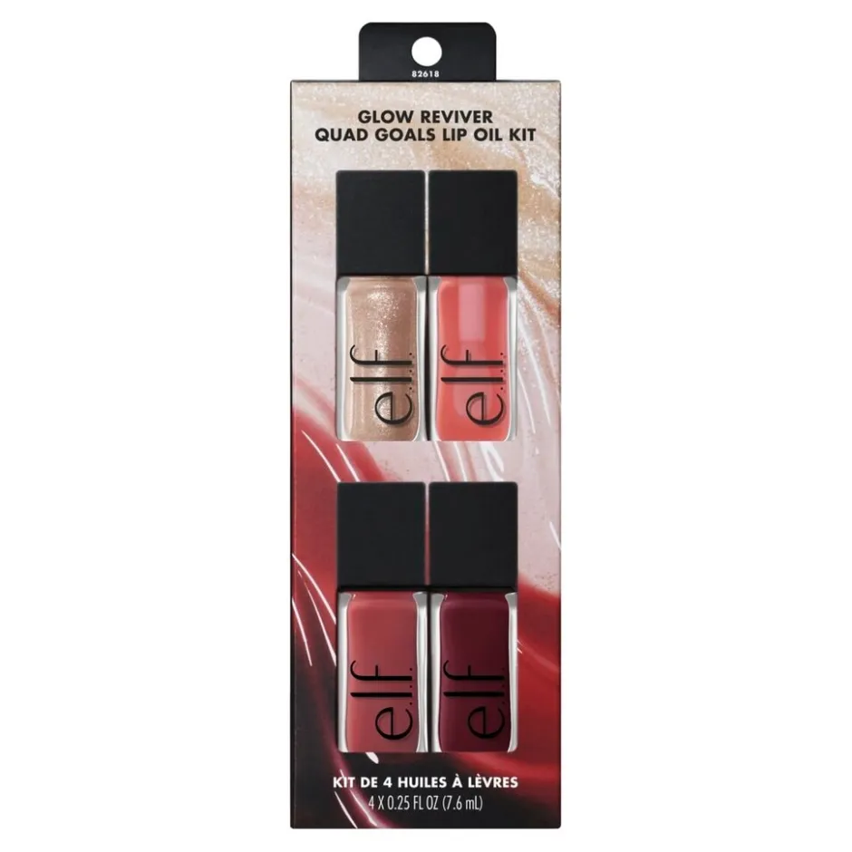 ELF e.l.f. Glow Reviver Quad Goals Lip Oil Kit< Lipmake-Up