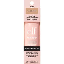 ELF e.l.f. Halo Glow SPF50 6 Light Cool Skin Tint< Foundation