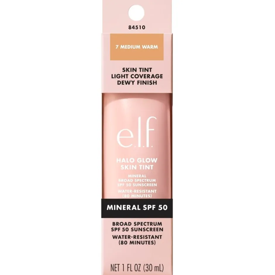 ELF e.l.f. Halo Glow SPF50 7 Medium Warm Skin Tint< Foundation