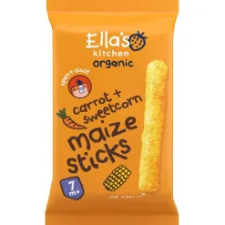 Ella's Kitchen 7+M Carrot + Sweetcorn Maize Sticks< Babytussendoortjes