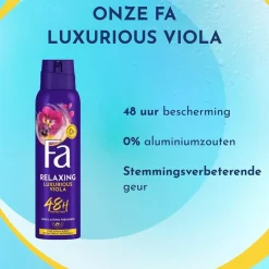 Fa Relaxing Luxurious Viola Deodorant Spray< Deospray
