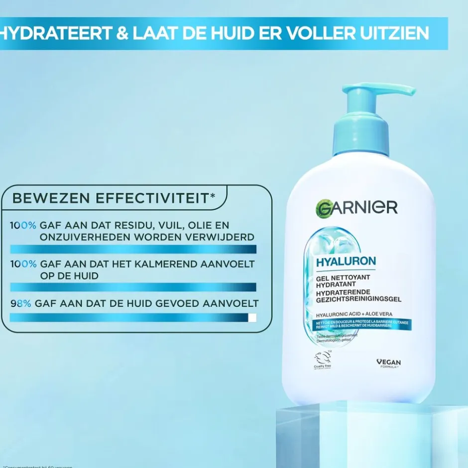 Garnier Skin Naturals Garnier Hyaluron+ Hydraterende Gezichtsreinigingsgel< Gezichtsreiniging