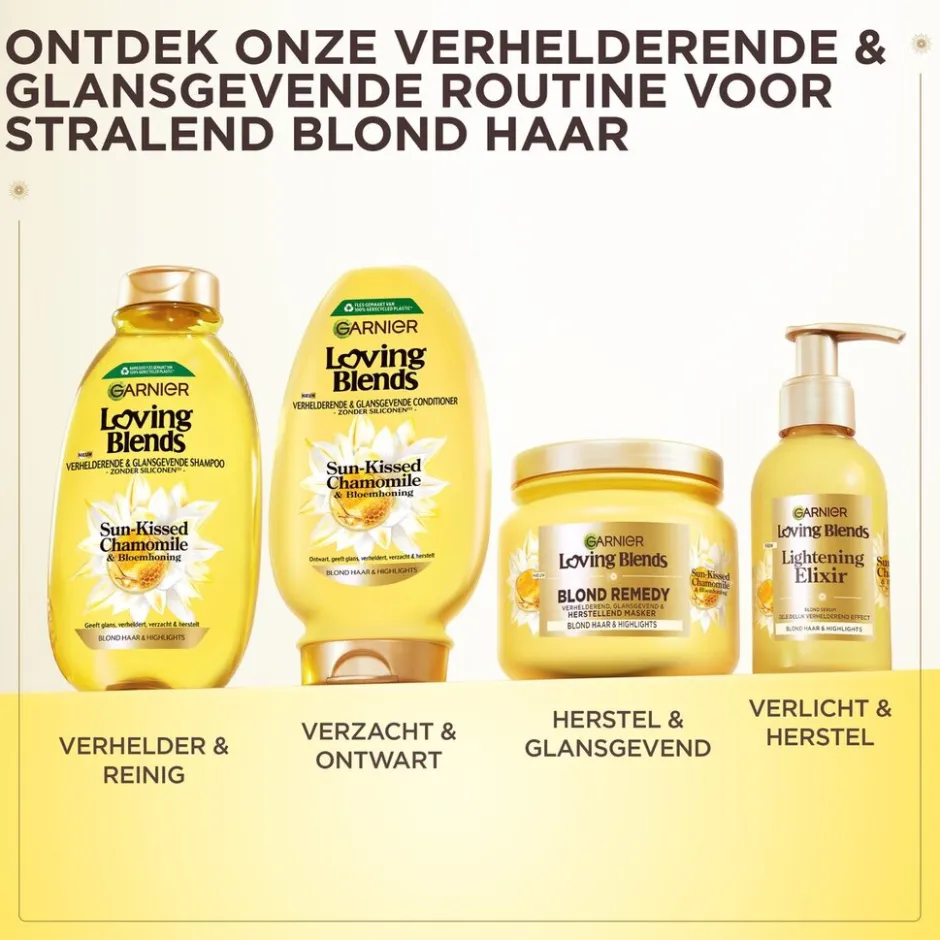 Garnier Sun-Kissed Chamomile & Bloemenhoning Verhelderende & Glansgevende Shampoo|Loving Blends