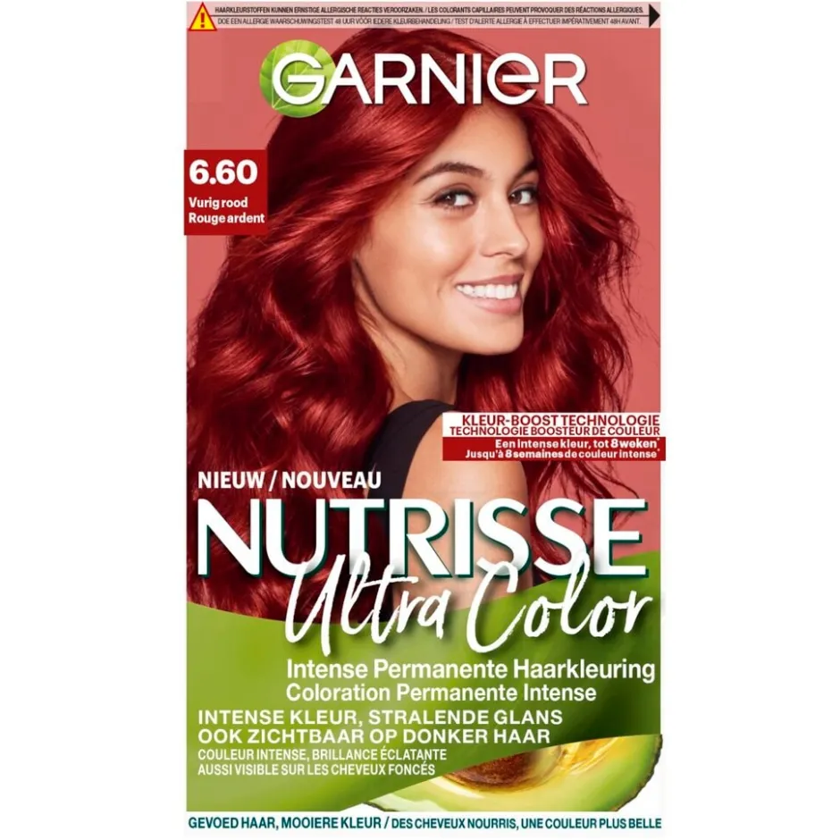 Nutrisse Garnier Ultra Color 6.60 Vurig Rood Permanente Haarkleuring< Haarverf