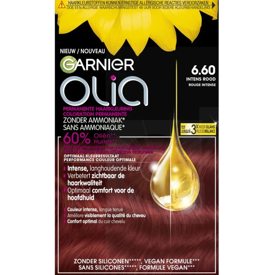 Olia Garnier 6.60 Intens Rood Permanente Crèmekleuring< Haarverf