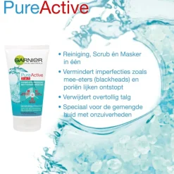 Garnier Skin Naturals Garnier Pure Active Anti-Puistjes 3-in-1 Klei< Gezichtsreiniging