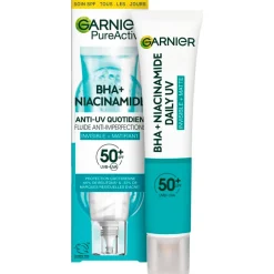 Garnier Skin Naturals Garnier PureActive BHA+ Niacinamide SPF50+ Anti-Imperfections Fluid< Dagcreme