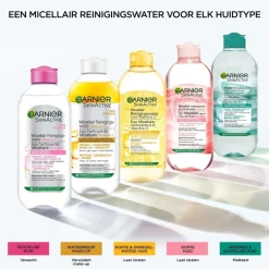 Garnier SkinActive Micellair Reinigingswater voor Langhoudende en Waterproof Make-Up|Garnier Skin Naturals Clearance