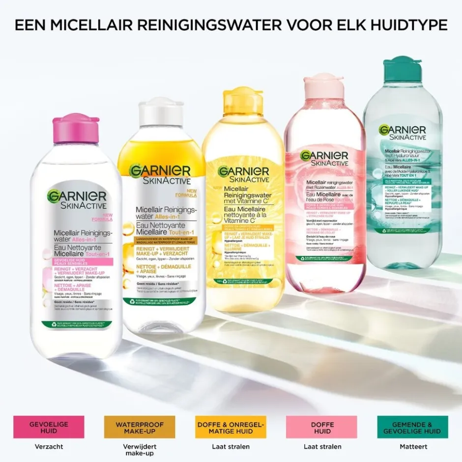 Garnier SkinActive Micellair Reinigingswater voor Langhoudende en Waterproof Make-Up|Garnier Skin Naturals Clearance