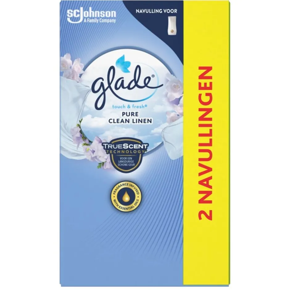 Touch & Fresh Pure Clean Linen Duo Luchtverfrisser Navullingen|Glade by Brise Sale