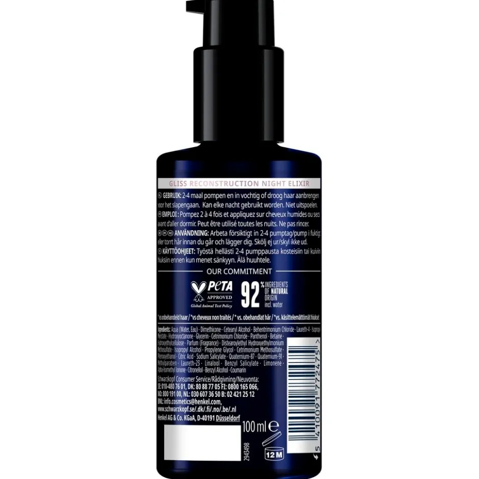 Gliss Overnight Reconstruction Night Elixir< Haartreatment