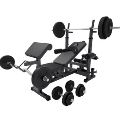 Gorilla Sports Universele halterbank met halterset< Halters En Gewichten