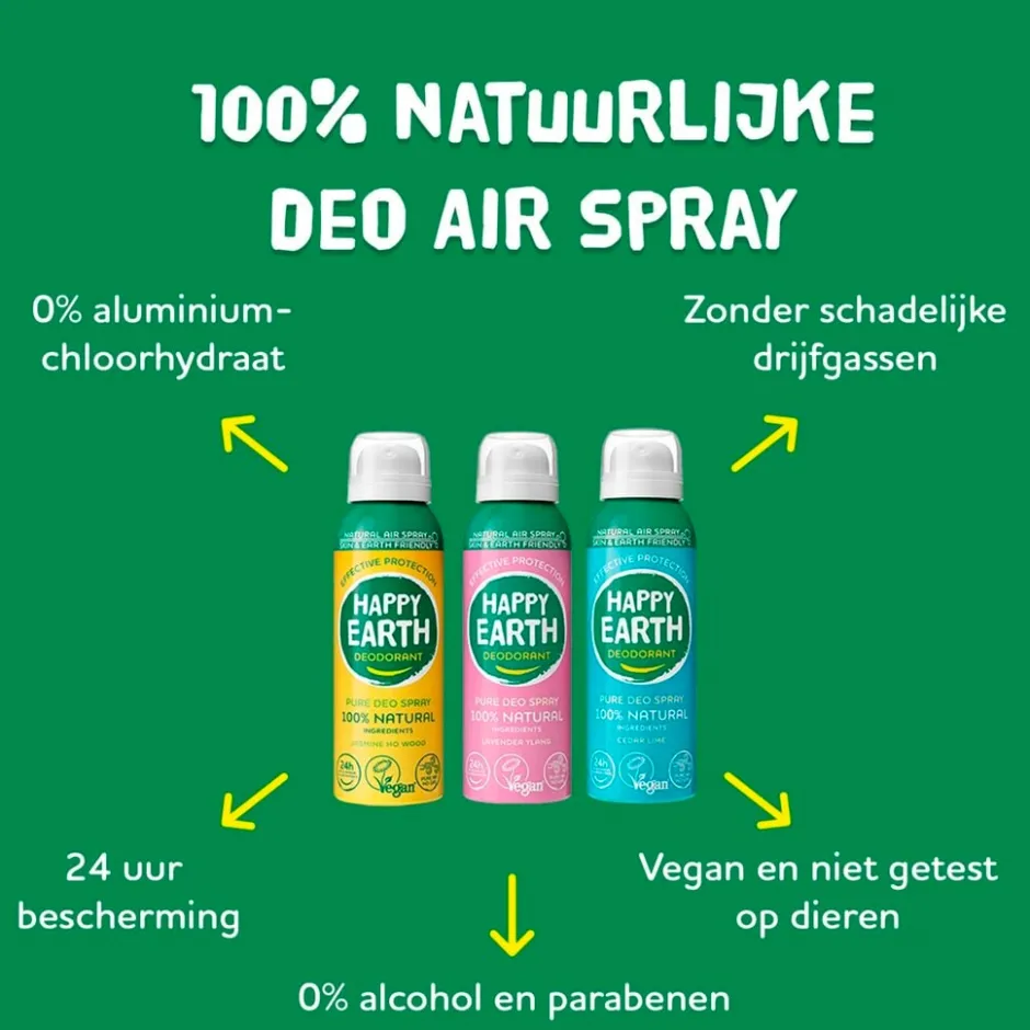 100% Natural Cedar Lime Deodorant Spray|Happy Earth Sale