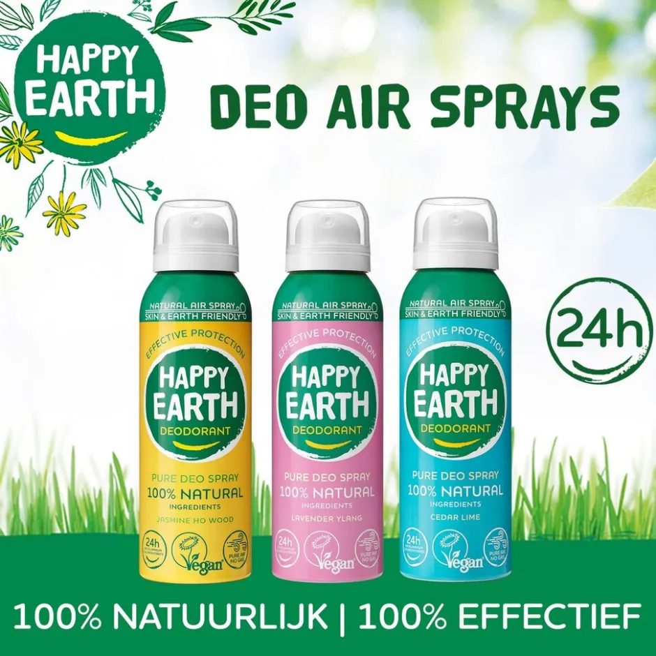 100% Natural Cedar Lime Deodorant Spray|Happy Earth Sale