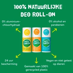 Happy Earth Bergamot Cedarwood Deodorant Roller< Deospray