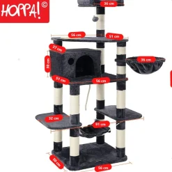 Hoppa! Multi-Level Kattenboom Voerbak Krabpaal Sisal< Katten