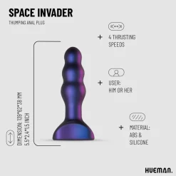 Hueman Space Invader Vibrerende en Stotende Buttplug< Seksspeeltjes