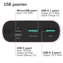 20.000 mAh Powerbank met 22.5W Snellader - Noodpakket|Imoshion Sale